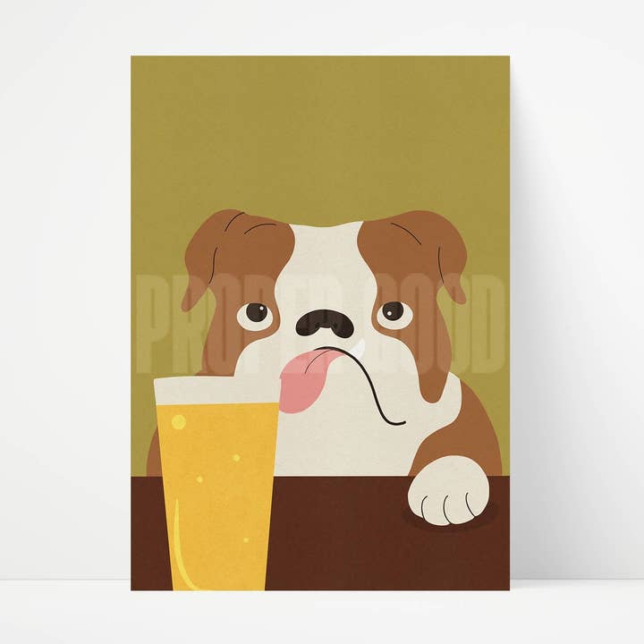 Impressão de Arte Pint de Bulldog por atacado de Proper Good