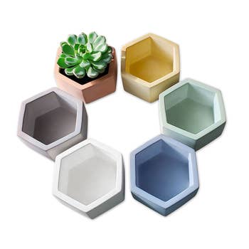 Triangle Stripe Planter, USA Plant Pot, Paintable Pottery | Faire.com