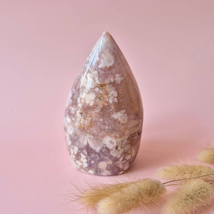 Moonlight Gemstones - Wholesale Spiritual Stone/Crystal - Druzy Pink Amethyst Freeforms & Flames – Magical Soft Energy1