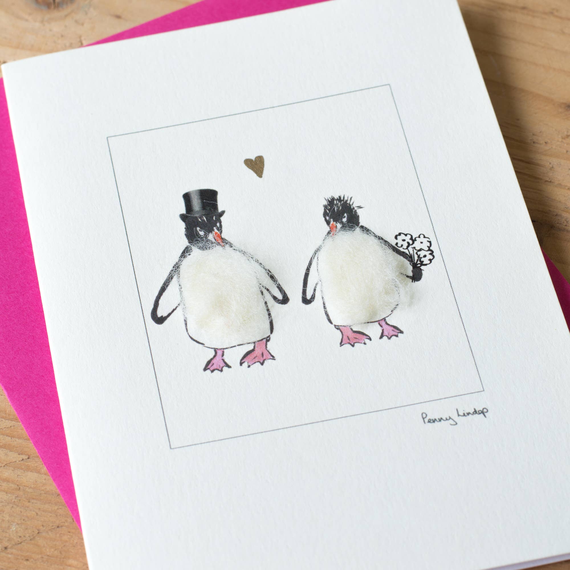 Papersheep UK - Vendita all'ingrosso Biglietti d'amore - Biglietto d'amore con due pinguini, biglietto per matrimonio, biglietto di anniversario1
