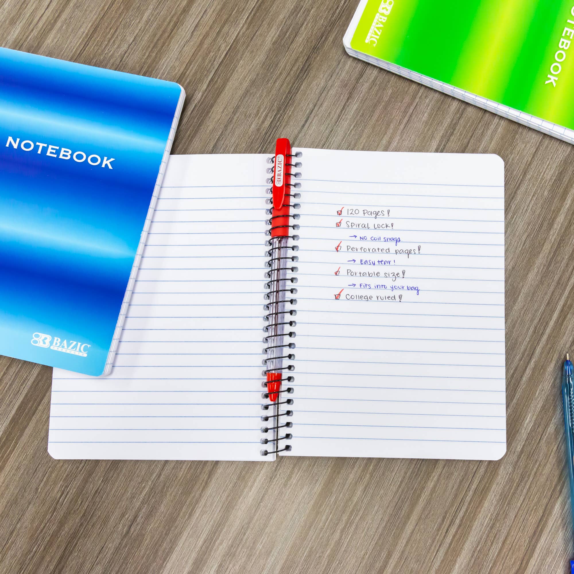 BAZIC Products - Vente Cahiers - Cahier à spirale personnel/Assignment 5 « X 7" 120 Ct.5