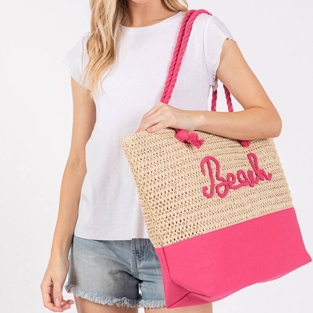 3AM BY H&D ACCESSORIES – wholesale Bärkasse - Dam – FÄRG SYDD REP STRAND BREV OCH REM VIRKAD TYG TOTE8