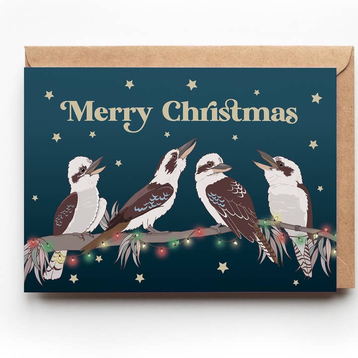 Cartão de Natal Kookaburra | Natal Australiano por atacado de Little Green Mini Creative