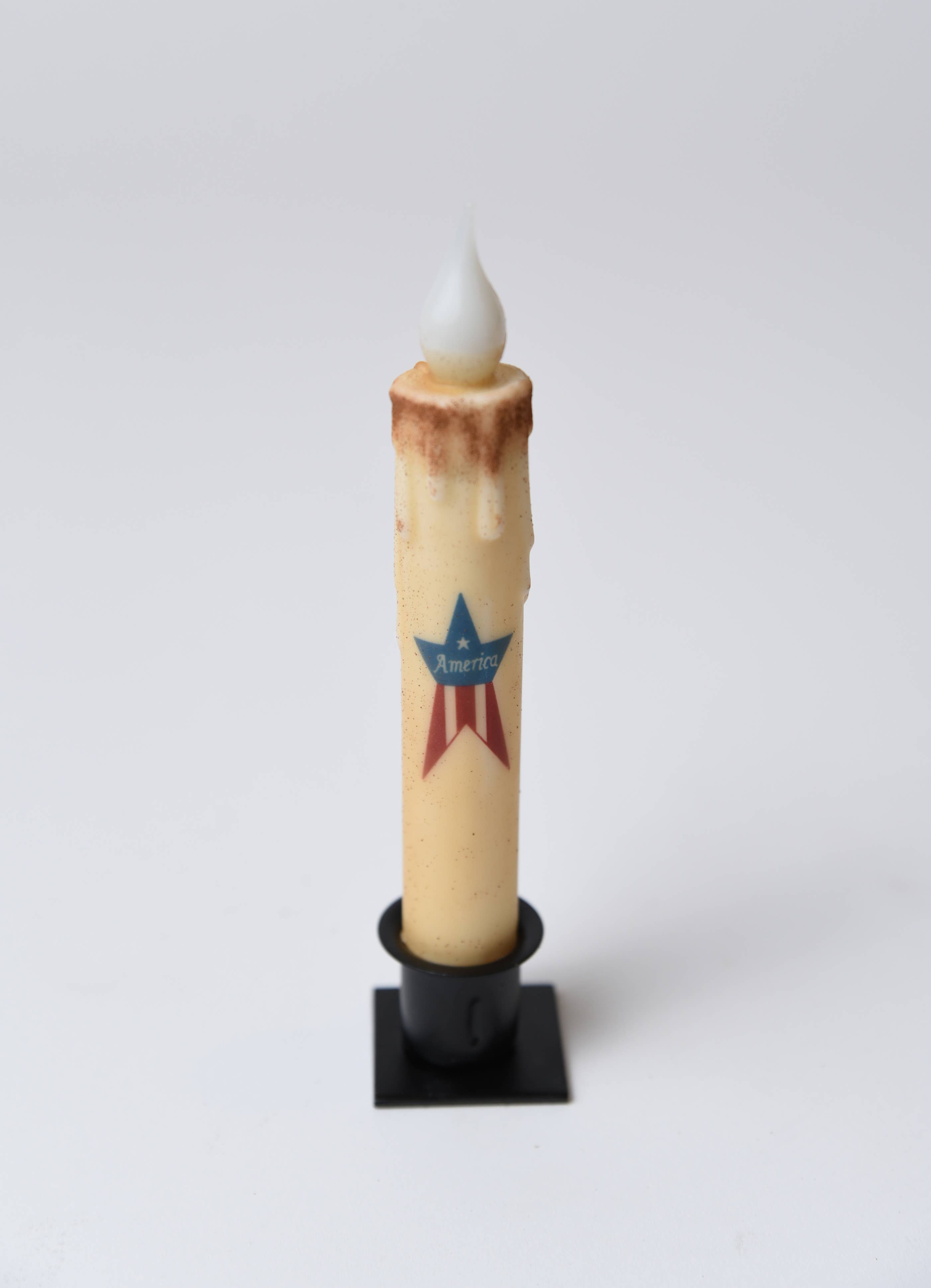 LMS Wholesale – Großhandel Flammenlose Kerze – Americana Star LED Timer Stabkerze1