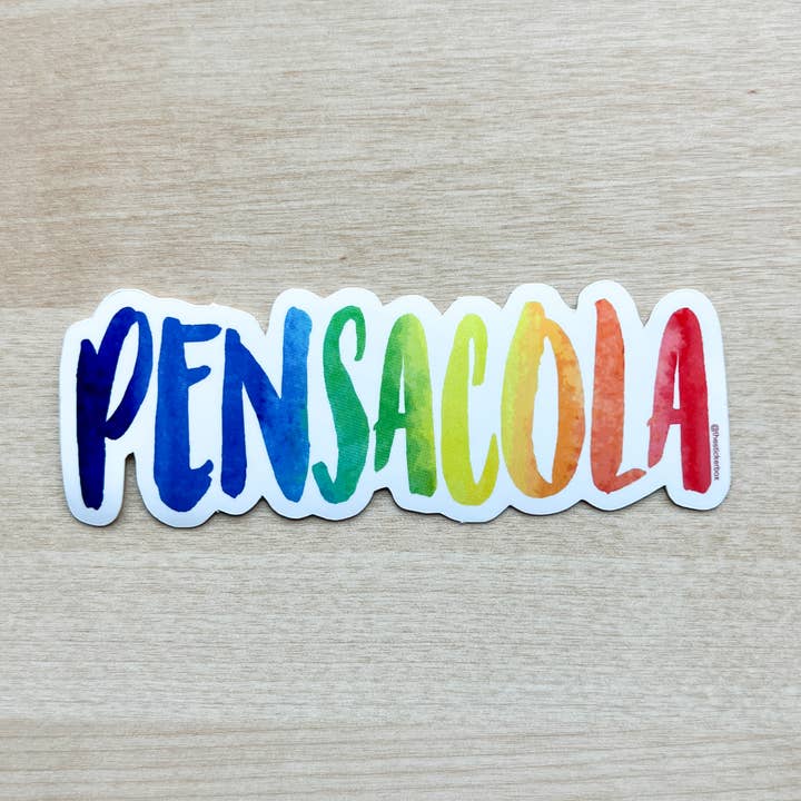 Pensacola Beach Florida Sticker Rainbow Florida Waterproof for wholesale by The Sticker Box | Texas Inspired Stickers & Magnets