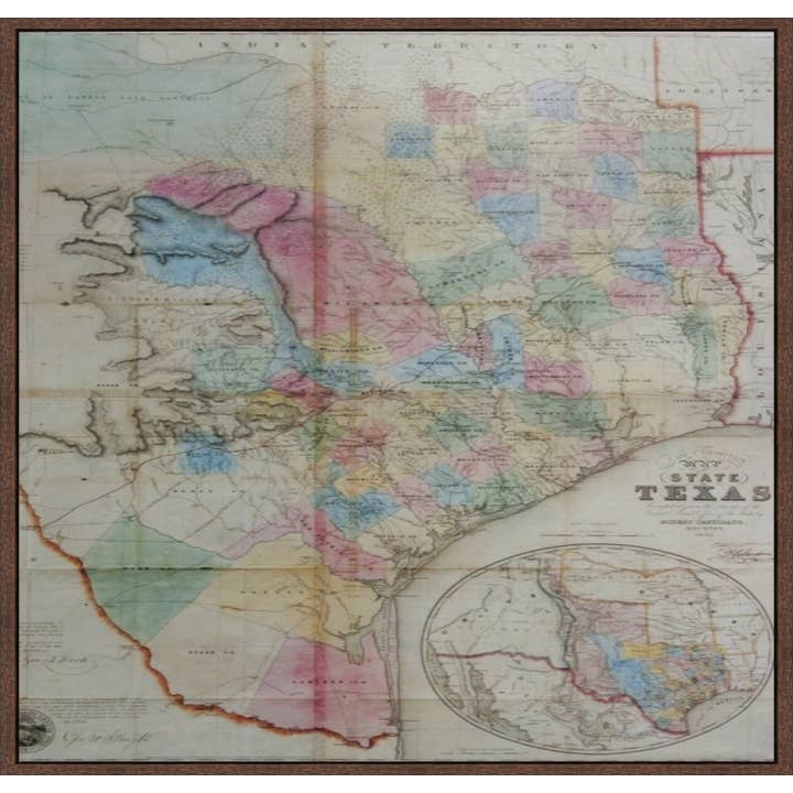Carte du Texas de 1849 pour la vente par Picture King