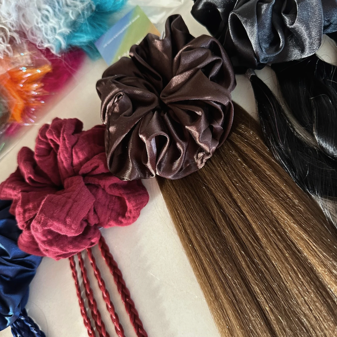 Poppet Locks - Wholesale Scrunchie - Women’s - Brown XL Satin Scrunchie1