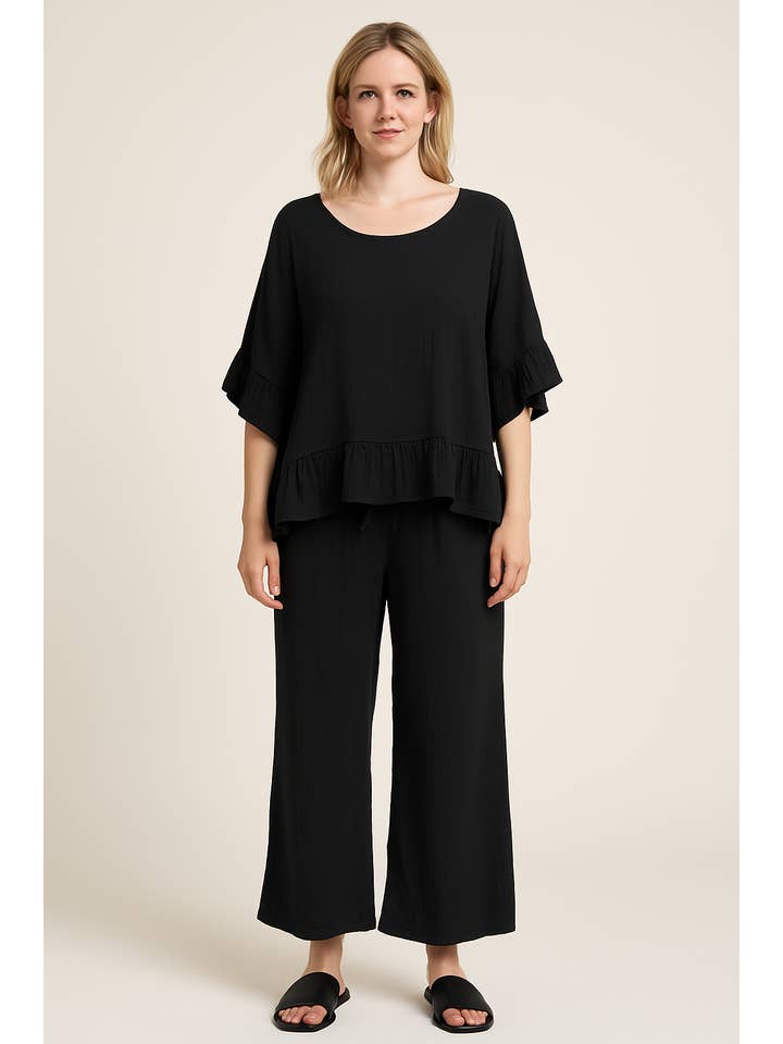 Lucy Sparks – wholesale Top & pants set (NOT Loungewear) – Women's – RUFFLE HEM PLUS SIZE FRIEND TOP AND PANTS SET9