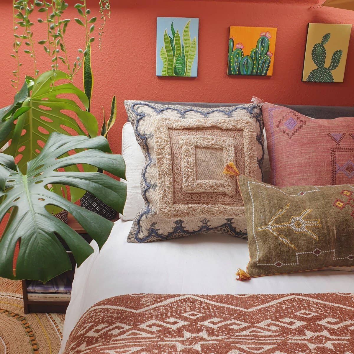 Living Multicultural - Wholesale Throw Pillow Cover - Hand Block Printed Boho Pillow Cover 50 x 50 cm | Lata7