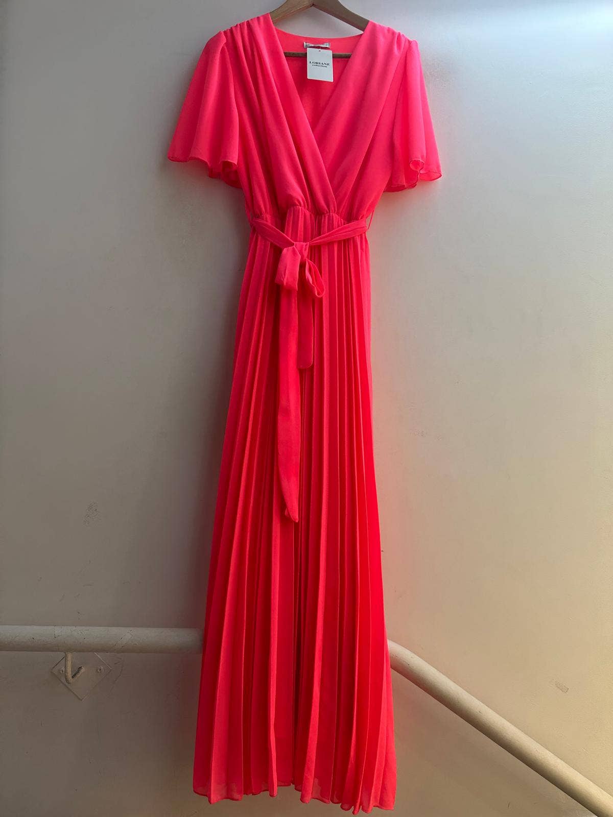 LORIANE - Venta al por mayor Vestido - Mujer - Vestido largo plisado sólido11