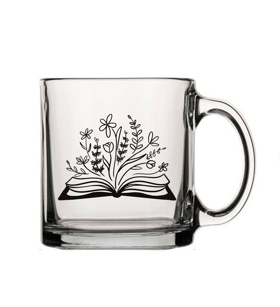 Fly Paper Products - Wholesale Coffee Mug - Botanical Library 13oz Glass Tea Coffee Mug Artist Designed1