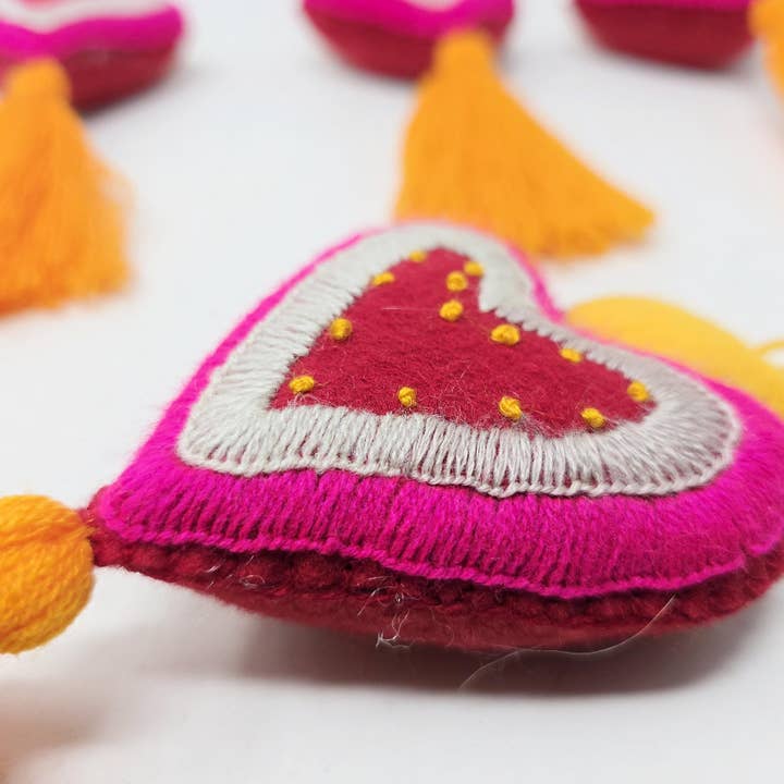 The Faria - Wholesale Purse/Bag Accessory - Women's - Mexican embroidered Heart tassel / heart with tassel 6