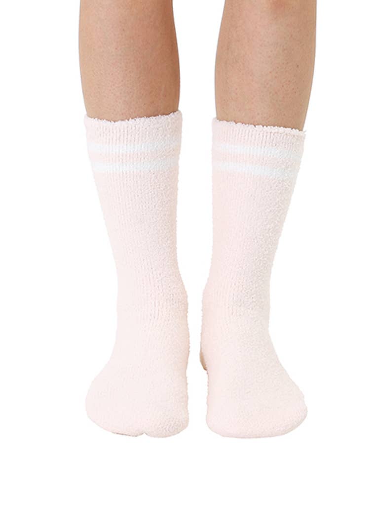 Living Royal - Vente Chaussettes – unisexe - Chaussettes Fuzzy Crew avec inscription sur le bas, inscription « Dog Lover », crème1