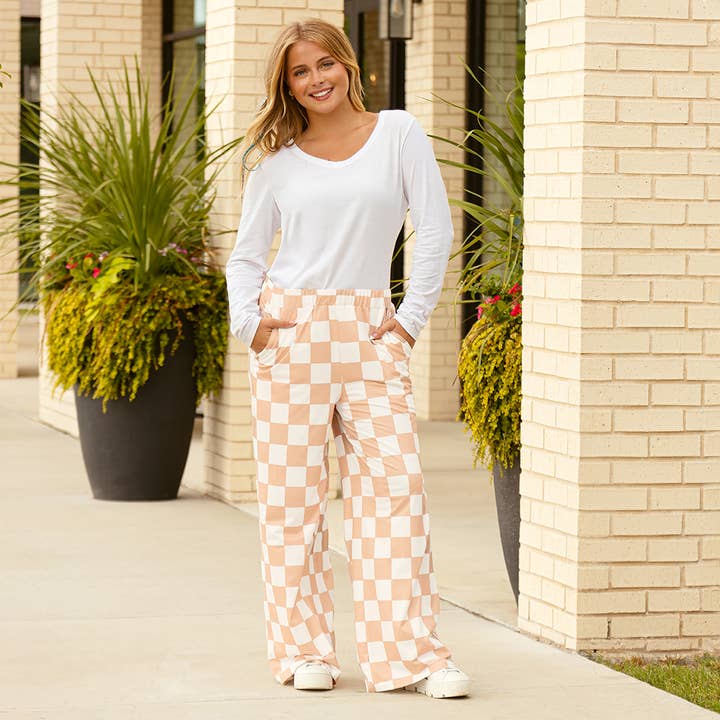 Checkered Wide Leg Pants with Pockets and other Purchase Wholesale checkered pants plus size. Free Returns & Net 60 Terms on Faire trending on Faire.