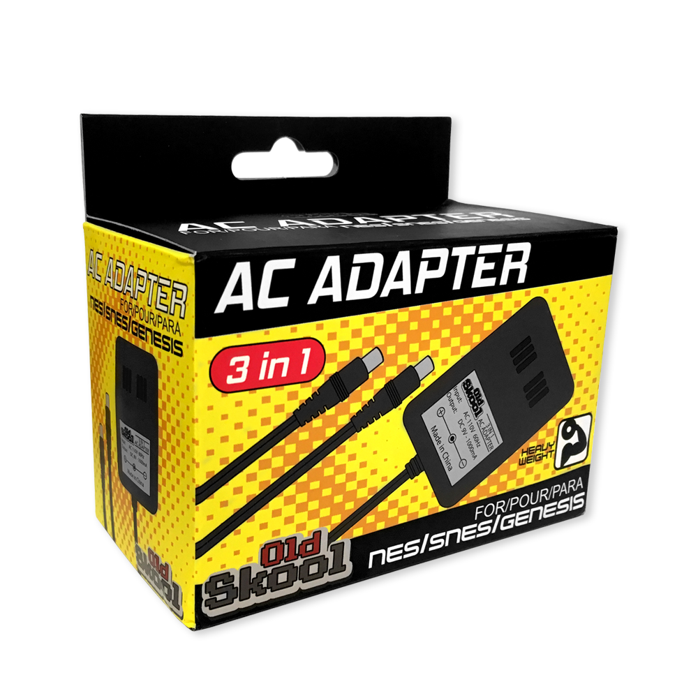 Old Skool - Wholesale Power Adapter - 3 in 1 AC Adapter (SNES, NES, GENESIS 1) HEAVY2