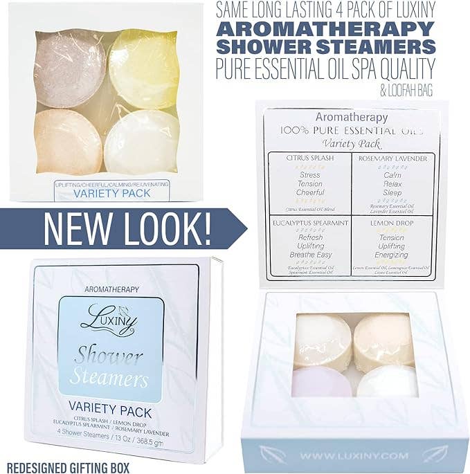 Luxiny Products - Luxurious Bath and Body - Vendita all'ingrosso Bombe/Compresse vaporizzanti da doccia - Vaporizzatori per doccia | Olio essenziale | Confezione da quattro | Regalo per la cura personale5