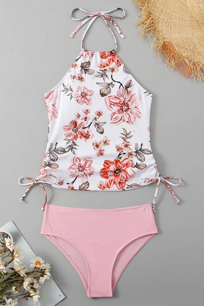 Pink Summer Beach Floral 2PCS Bikini Set ZZKF655 for wholesale on Faire1