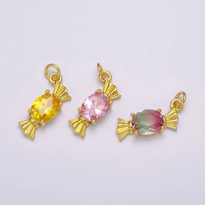 Mini Guld slik Charm halskæde indpakket slik kærlighed charm petite mad vedhæng lille sjov enkel delikat fin gave, M-842-M-844 for engroshandel hos Aim Eternal