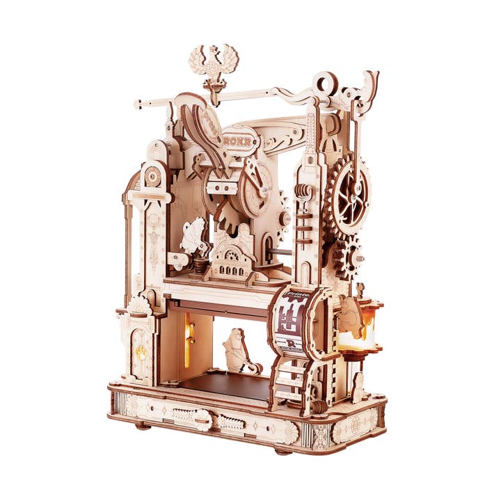 LK602 Printing Press Mechanical Robotime Rokr DIY puzzles for wholesale by Robotime