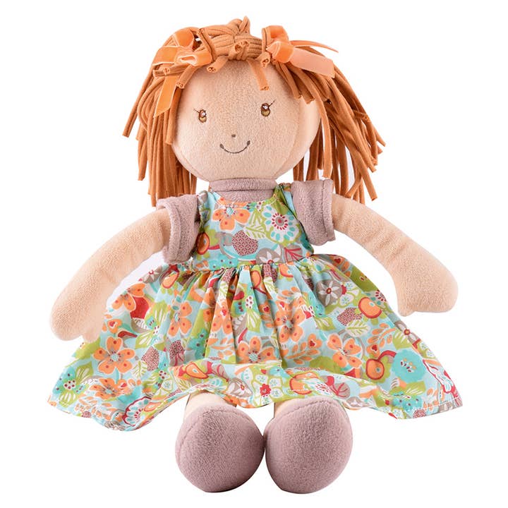 Tikiri Toys LLC - Wholesale Doll - Kids - Libby Lu Brown Hair with Orange Print Dress