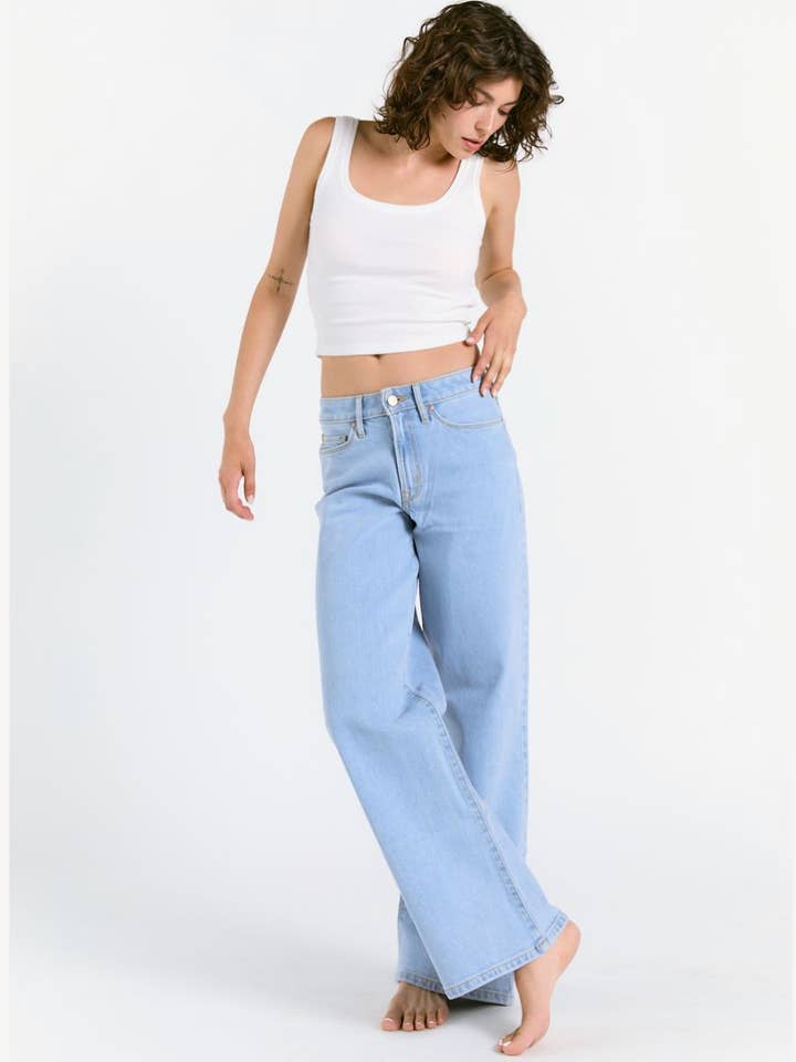 Porter Blue Apparel - Wholesale Jeans - Women's - REBEL WIDE LEG IN NOA WASH