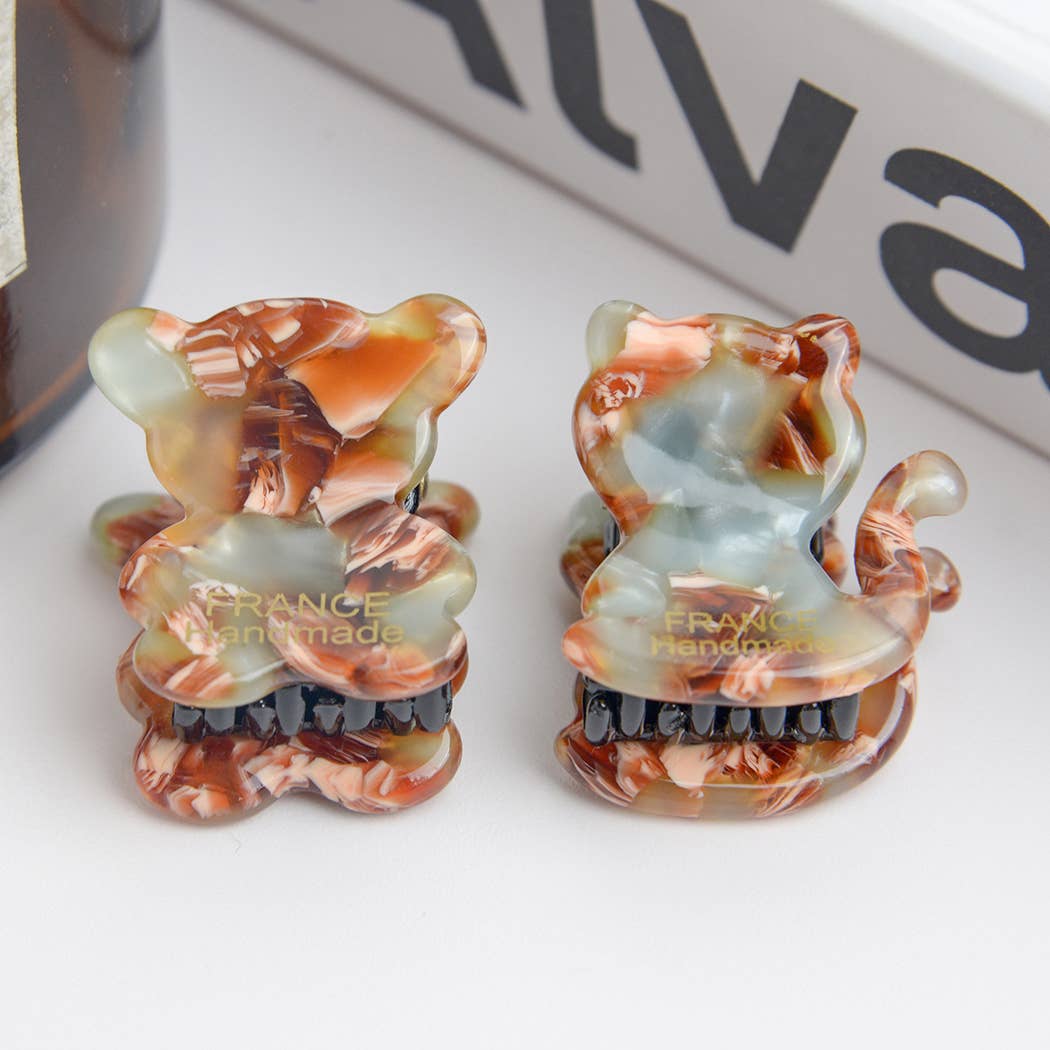TheDivaSoap - Wholesale Hair Clip - Women's - Acetate Mini Cute Cat and Bear Hair Clip15