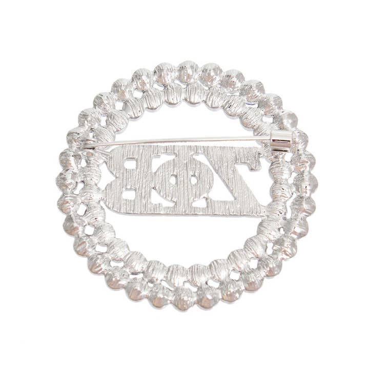 Brooch Blue White Zeta Round Pin for Women for wholesale on Faire