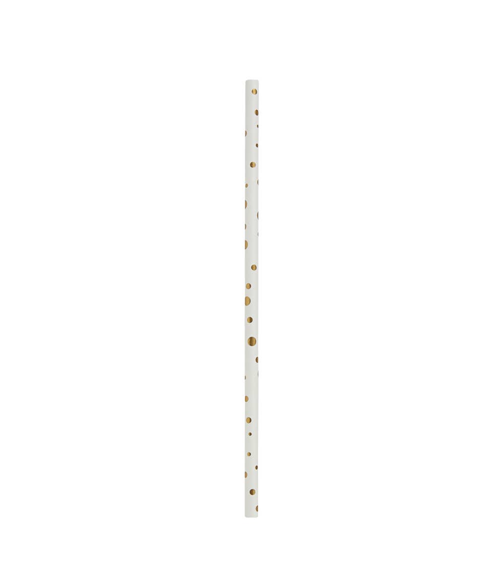 PD Party - Wholesale Disposable tableware pack - Party table ware - straws gold/white