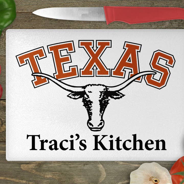 University of Texas at Austin Longhorns Cutting Board for wholesale by Traci's Fun Creations