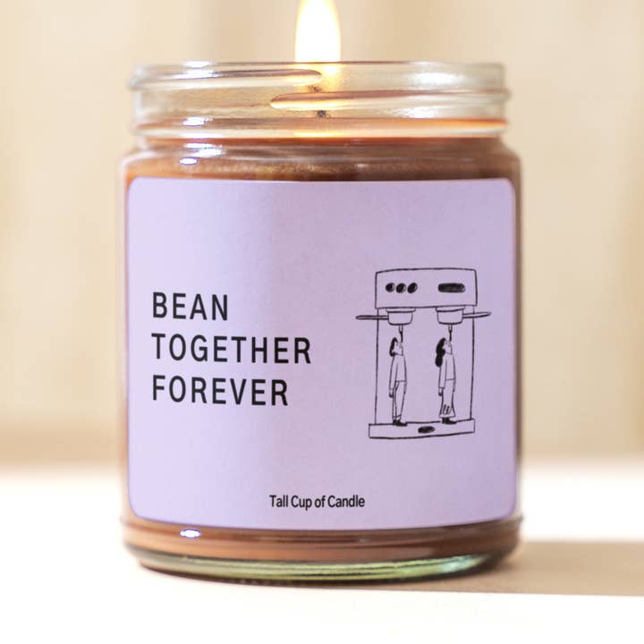 Bean Together Forever | Venskabsgave | Kaffe tema stearinlys | Håndhældt soja stearinlys for engroshandel hos Tall Cup of Candle
