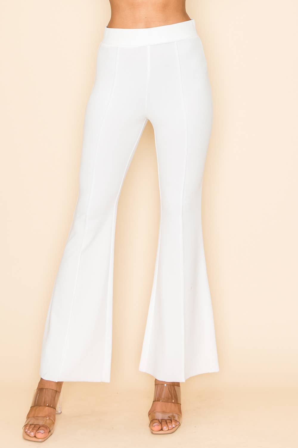 Urban Diction - Vente Pantalon – femme - Pantalon Bell décontracté et professionnel NOIR/ROUGE/VERT/IVOIRE14