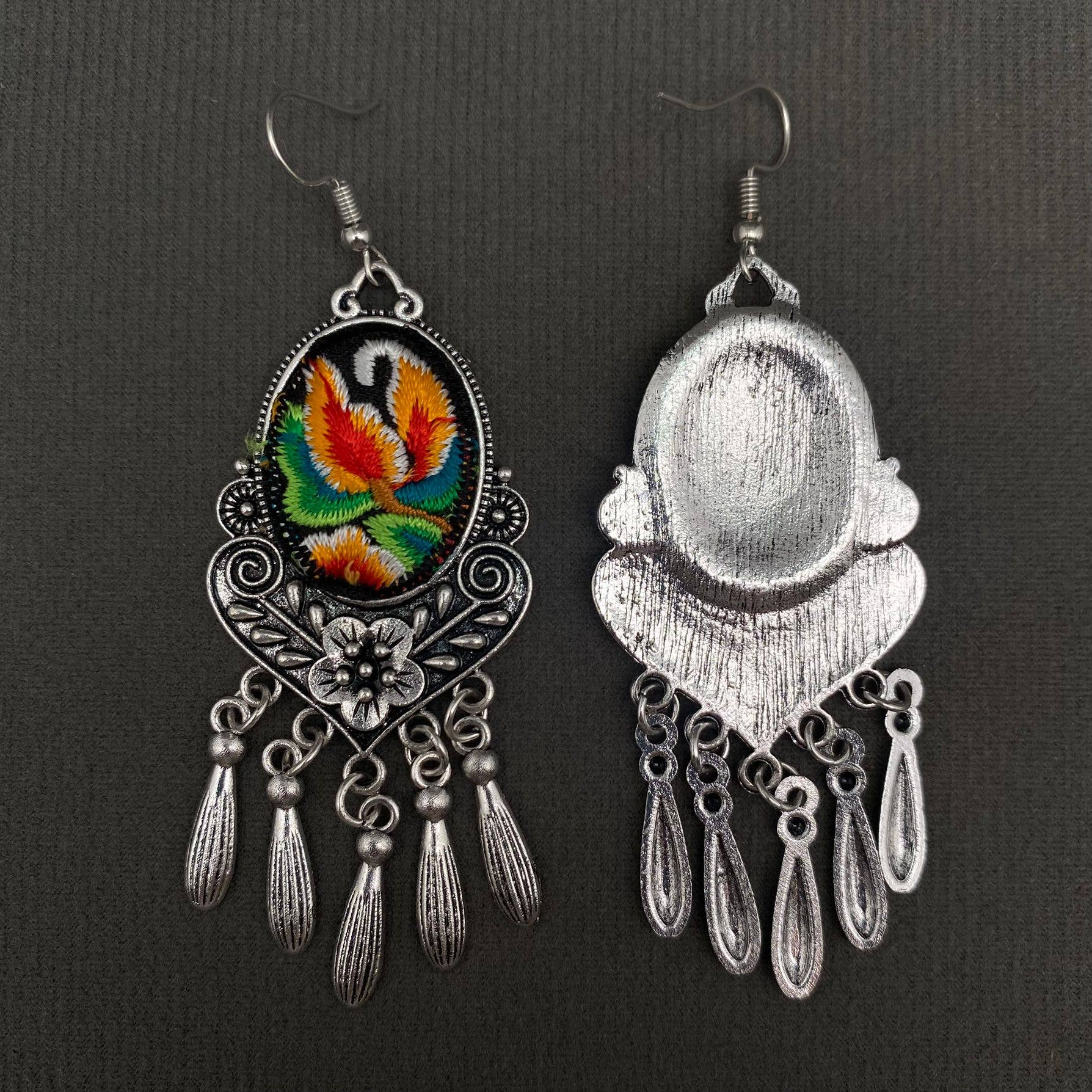 Mio Queena – wholesale Dangle earrings – Multi-style Vintage Woven Flower Pattern Ethnic Style Earrings33