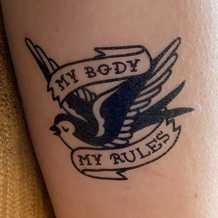 My Body, My Rules Temporary Tattoo for wholesale by Pleasure Pie