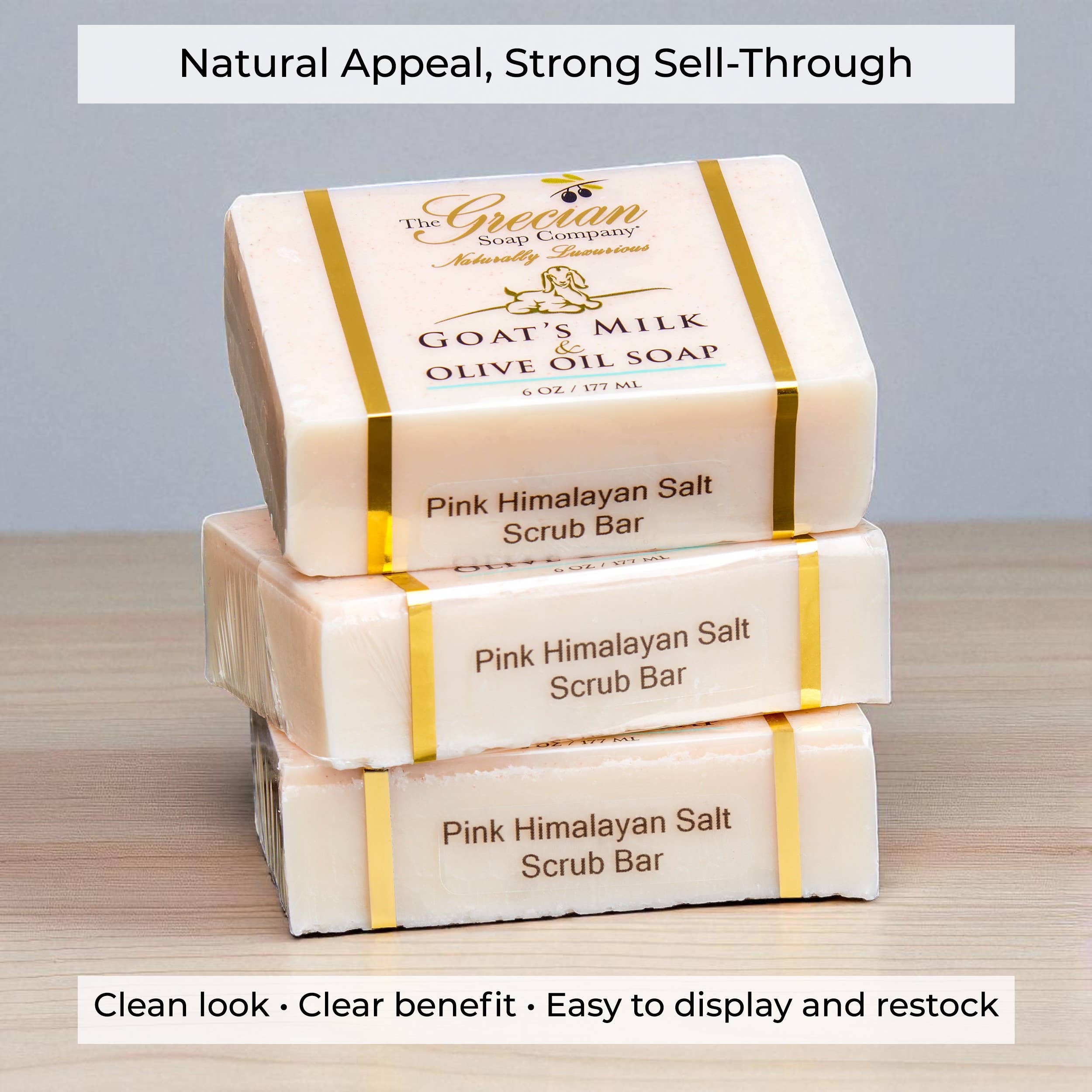 The Grecian Soap Company - Wholesale Bar Soap - Pink Himalayan Anti-Inflammatory Salt Exfoliating Scrub Bar3