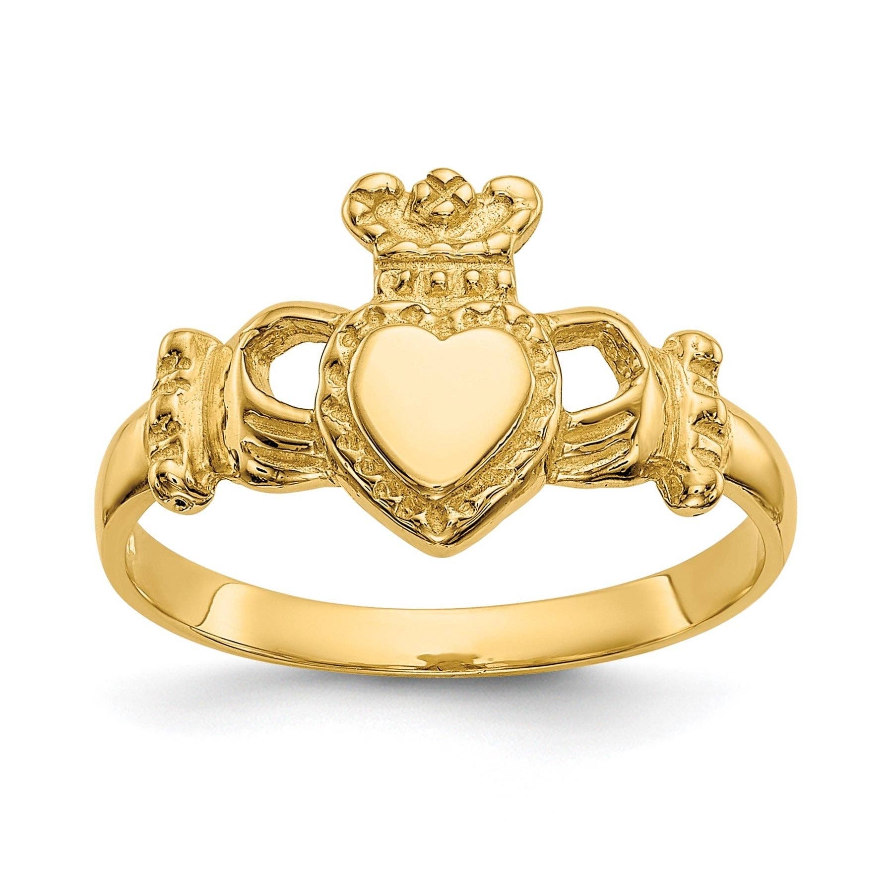 FCJ Jewelry LLC - Wholesale Band/Stacked Ring - 14k Gold Irish Claddagh Ring