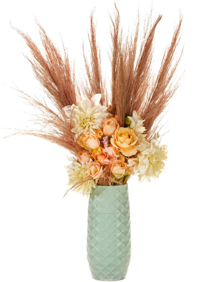 The Amaranth Vase - 10" Smarter Vase for Floral Care in Mint Green Diamond for wholesale by Amaranth Vase Company