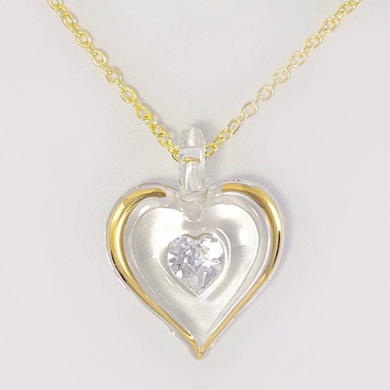 Glass Baron - Wholesale Pendant/Charm Necklace - JP 701-04: April Birthstone Heart Necklace0