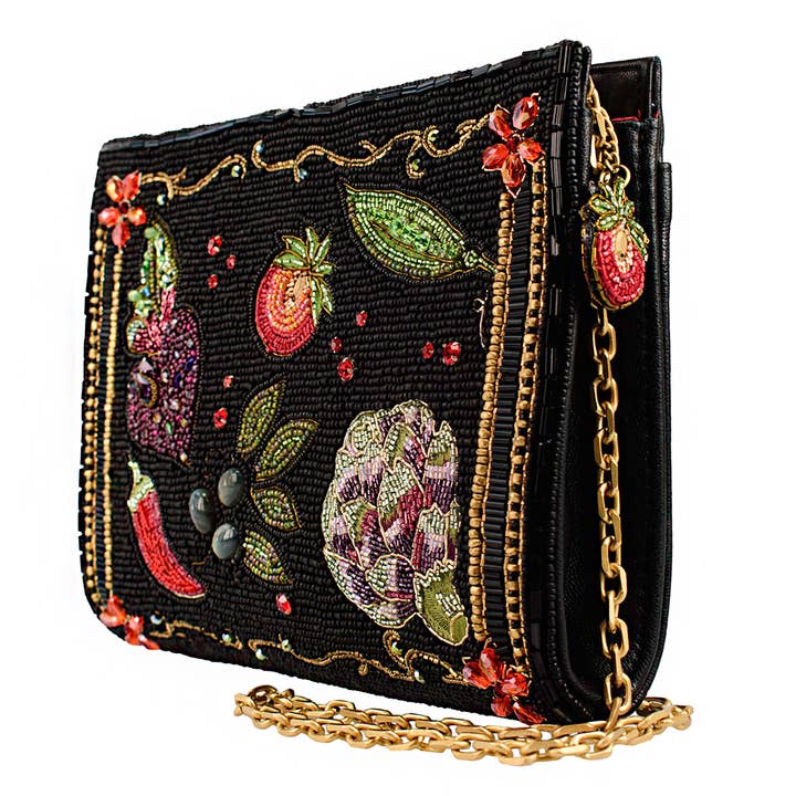 Mary Frances Accessories – wholesale Crossbody bag – Women's – Farmers Market Black with Beaded Vegetables Crossbody 2