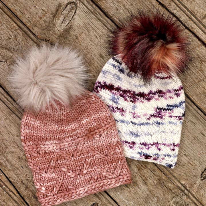 Manos knitting pattern - Silver Birch Beanie (pdf) for wholesale by Rooster Yarns