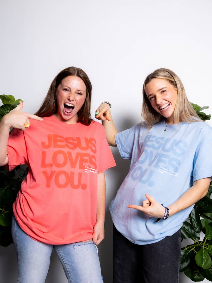 Jesus Loves You Company - Wholesale T-Shirt (Graphic) - Unisex - Sky Blue || Monochrome "I'm Sorry" Tee