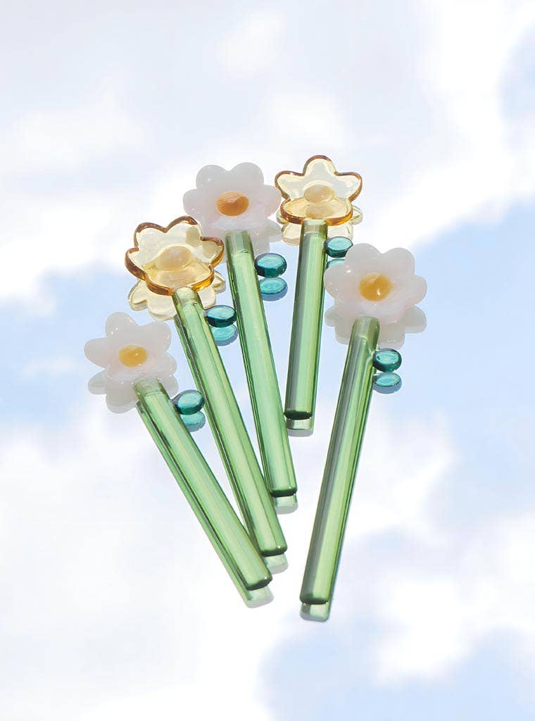 TUTU Home - Wholesale Table Spoon (Cutlery) - "Fleur" Flower Shape Coloured Glass Spoon Set6