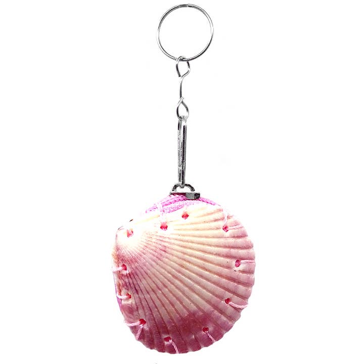 Natural Dyed Clam Shell Hard Coin Purse Keychain for wholesale by Pichincha