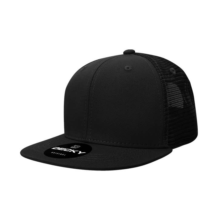 The Park Wholesale - Wholesale Trucker hat – Unisex - Decky 1052 - Blank 6 Panel Trucker Hat, Flat Bill Snapback - 105212