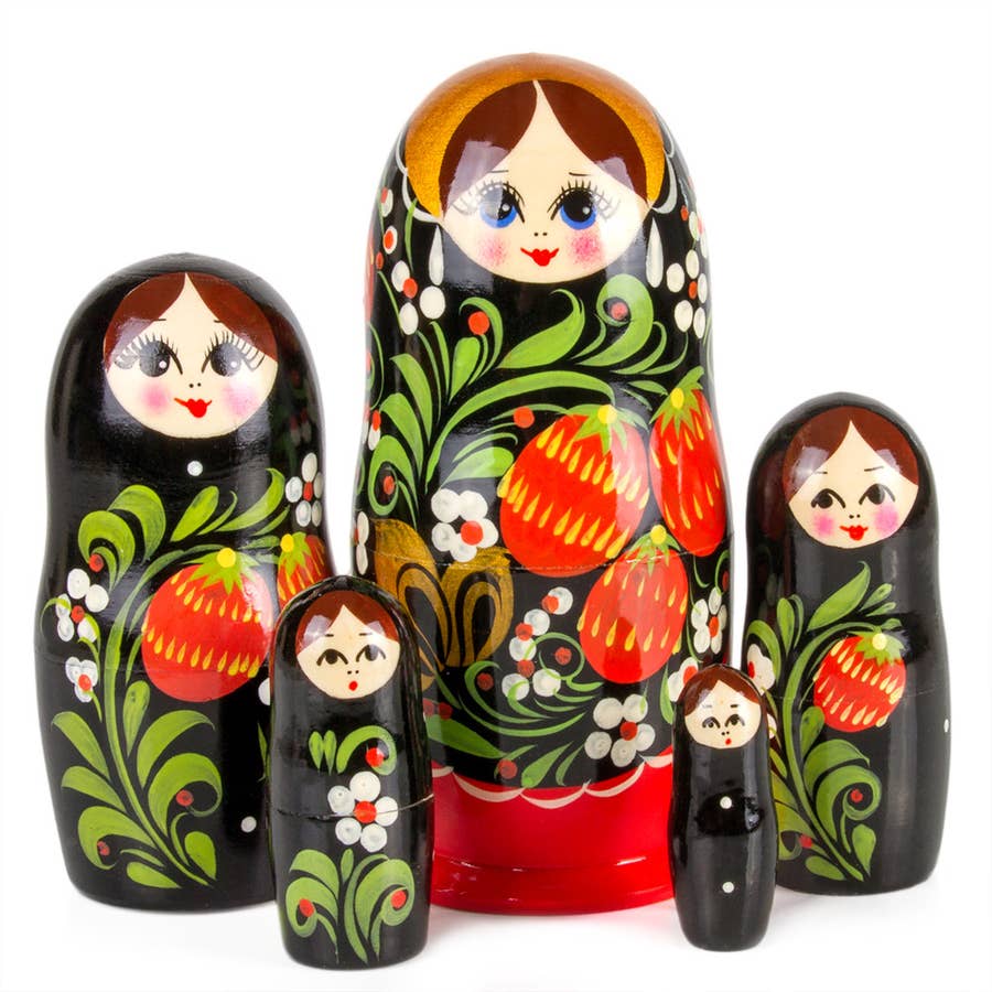 Traditional Nesting Doll w/ Rose 5pc./4