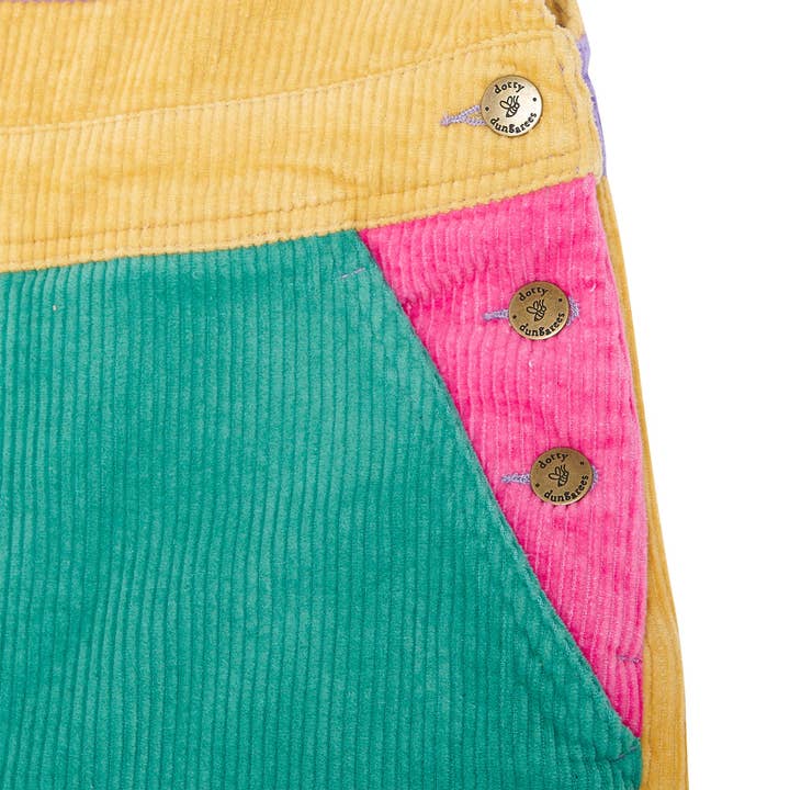 Dotty Dungarees – wholesale Overalls – Women's – Adult Bright Patchwork Corduroy Dungarees7