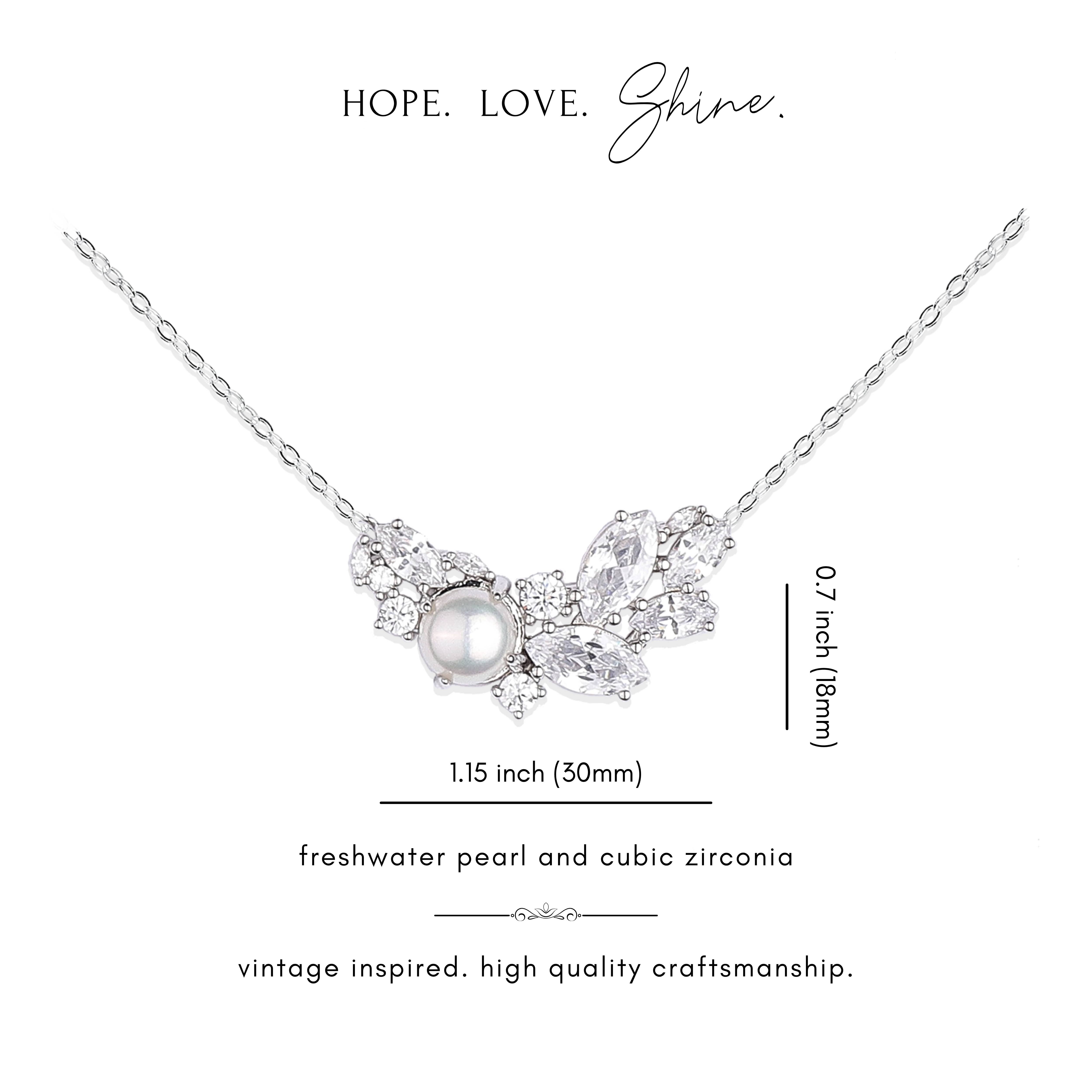 hope love shine - Wholesale Pendant/Charm Necklace - Graduation Pearl Sterling Silver Necklace Gift For Her7