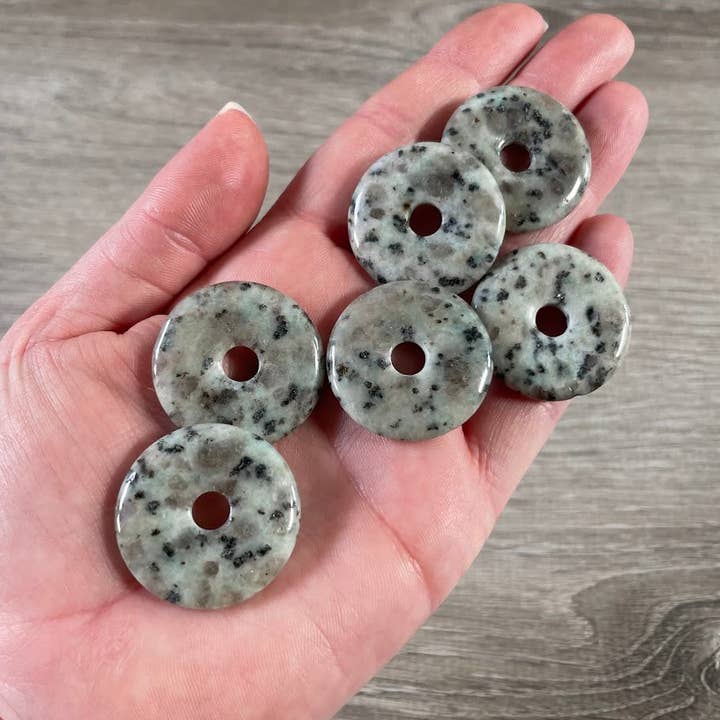 Keystone Crystals - Wholesale Spiritual Stone/Crystal - Donut Pi Stone 30mm Gemstone Pendant – Strung or Plain9
