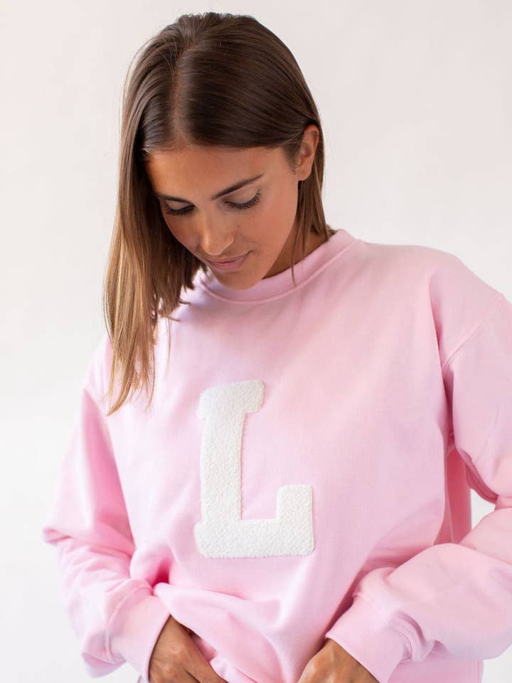 Light Pink Sweatshirt | Inicial Grande Rizo for wholesale by Anitials