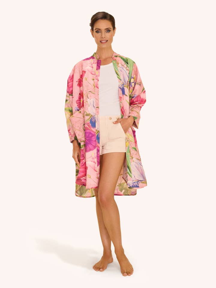 Pink Oversized Shirt Dress - Floral Study - Petal for wholesale on Faire