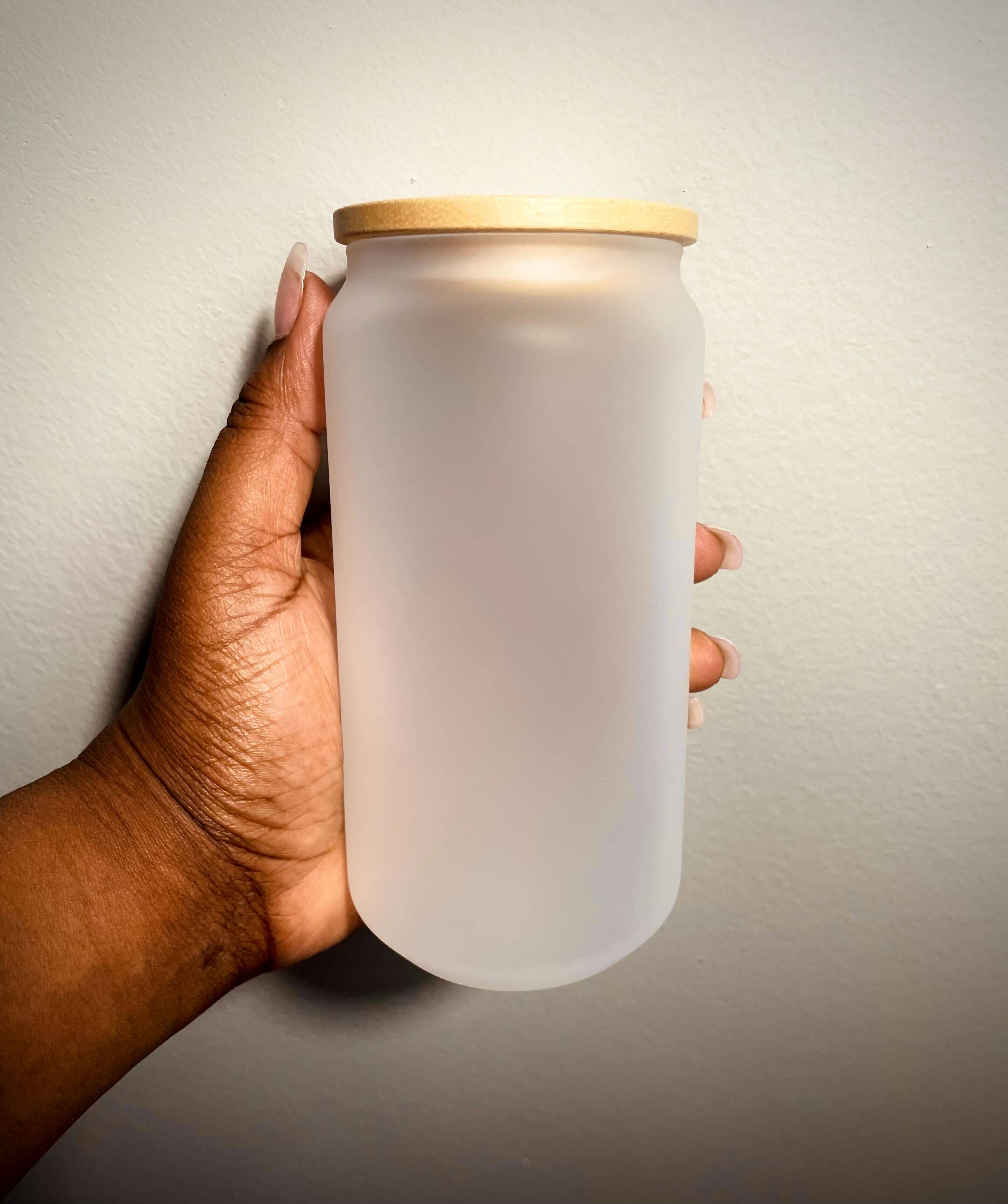 BrideNavy – Engroshandel Drikkeglas/kop – Personlig frostet glaskrus med bambuslåg og sugerør